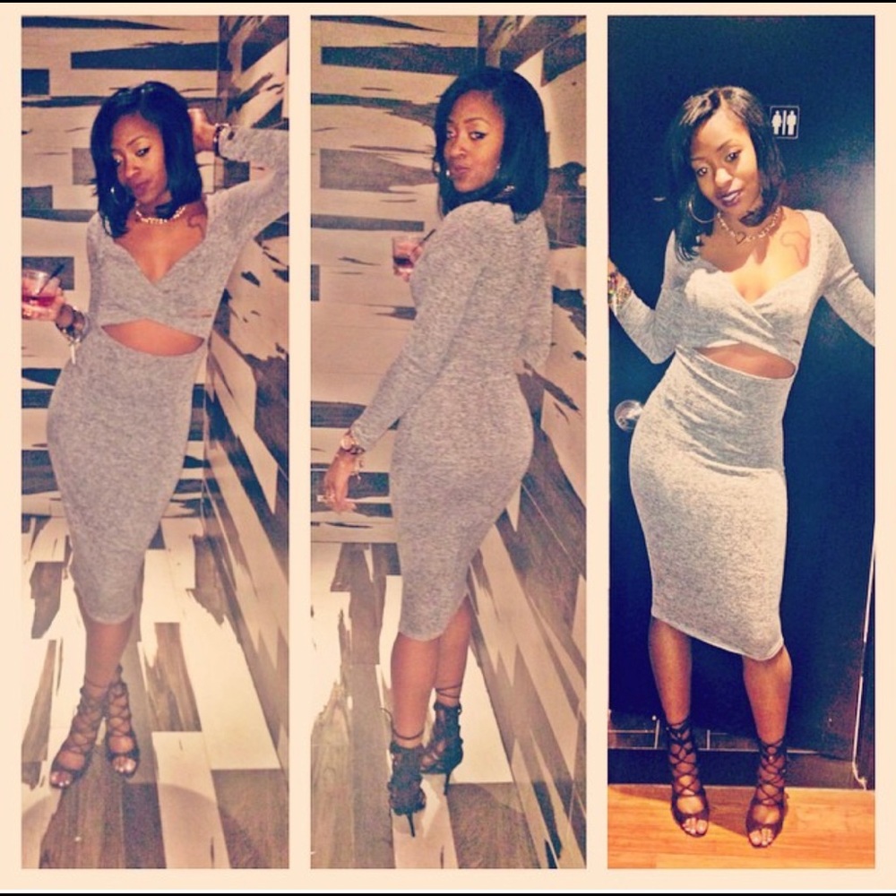 Ellen V cut sexy bodycon dress